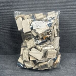 Lot of 150 Vintage Hickok Plated Silver Gold Color Monogram Belt Buckles "E"